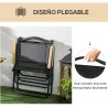 Set 2 Sillas de Jardín Plegables con Reposabrazos Sillas para Camping y Playa en Tela Oxford y Acero 54x59x78 cm... - Ogal.Es
