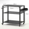 Carrito de Parrilla para Jardín o Terraza Carrito de Servicio con Encimera Estantes y Ruedas para BBQ 105x50x79 ... - Ogal.Es
