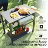 Carrito de Parrilla para Jardín o Terraza Carrito de Servicio con Encimera Estantes y Ruedas para BBQ 105x50x79 ... - Ogal.Es