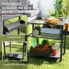 Carrito de Parrilla para Jardín o Terraza Carrito de Servicio con Encimera Estantes y Ruedas para BBQ 105x50x79 ... - Ogal.Es