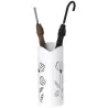 Paragüero de Acero con 4 Ganchos y Bandeja de Goteo Extraíble y Diseño Decorativo 17x17x41 cm Blanco - Ogal.Es