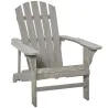 Silla de Jardín Adirondack Asiento Extra Ancho Carga 150 kg para Patio Terraza Balcón 78x89x88 cm Gris Claro - Ogal.Es
