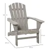 Silla de Jardín Adirondack Asiento Extra Ancho Carga 150 kg para Patio Terraza Balcón 78x89x88 cm Gris Claro - Ogal.Es