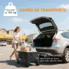 Carrito de Jardín Plegable con Ruedas Grandes Todo Terreno y Mango Ajustable Carga 100 kg para Campaña Compra Negro - Ogal.Es