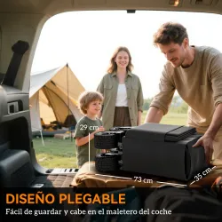 Carrito de Jardín Plegable con Ruedas Grandes Todo Terreno y Mango Ajustable Carga 100 kg para Campaña Compra Negro - Ogal.Es