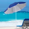 Sombrilla de Playa Ajustable con Mástil de Metal Toldo Inclinable Protección UV y Bolsa de Transporte Ø160x205 c... - Ogal.Es