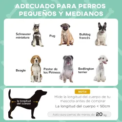 Cama para Perros Elevada con Toldo Marco de Acero y Bolsa de Transporte para Interior y Exterior 76x61x69,5 cm Gris - Ogal.Es