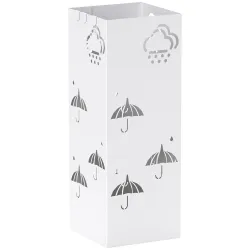 Paragüero de Acero con Bandeja Recoge Gotas Ganchos para Paraguas Plegables y Diseño Decorativo 15,5x15,5x41 cm ... - Ogal.Es