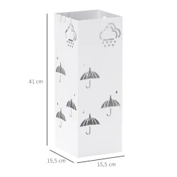 Paragüero de Acero con Bandeja Recoge Gotas Ganchos para Paraguas Plegables y Diseño Decorativo 15,5x15,5x41 cm ... - Ogal.Es