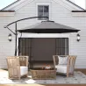 Parasol de Jardín Excéntrico Sombrilla con Funda para Sombrilla Protección UV 50+ y Base Cruzada Ø290x243 cm Gri... - Ogal.Es