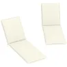 2 Cojines para Tumbonas de Jardín con Protección UV Resistentes a Salpicaduras 193x58x6 cm Crema - Ogal.Es