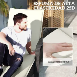 2 Cojines para Tumbonas de Jardín con Protección UV Resistentes a Salpicaduras 193x58x6 cm Crema - Ogal.Es