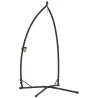 Soporte para Silla Colgante con Estructura de Acero Base Estable y Portavaso para Patio Jardín Balcón Negro - Ogal.Es