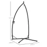 Soporte para Silla Colgante con Estructura de Acero Base Estable y Portavaso para Patio Jardín Balcón Negro - Ogal.Es