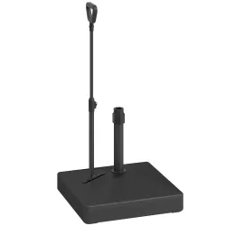 Base para Sombrilla Cuadrada con Ruedas y Asa Rellenable con Agua o Arena Soporte de HDPE 60x60x104 cm Negro - Ogal.Es