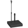 Base para Sombrilla Cuadrada con Ruedas y Asa Rellenable con Agua o Arena Soporte de HDPE 60x60x104 cm Negro - Ogal.Es