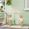 Conjunto Infantil de Jardín Plegable con 2 Sillas Mesa y Sombrilla Ajustable para Niños de 2 a 5 Años Verde - Ogal.Es