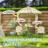 Conjunto Infantil de Jardín Plegable con 2 Sillas Mesa y Sombrilla Ajustable para Niños de 2 a 5 Años Verde - Ogal.Es