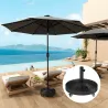 Base para Sombrilla Pesada de 25 kg con Ruedas para Sombrillas de hasta Ø3 m y Postes de 32-48 mm Ø52x42 cm Negro - Ogal.Es