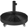 Base para Sombrilla Pesada de 25 kg con Ruedas para Sombrillas de hasta Ø3 m y Postes de 32-48 mm Ø52x42 cm Negro - Ogal.Es