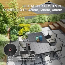 Base para Sombrilla Pesada de 25 kg con Ruedas para Sombrillas de hasta Ø3 m y Postes de 32-48 mm Ø52x42 cm Negro - Ogal.Es