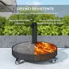 Base para Sombrilla Pesada de 25 kg con Ruedas para Sombrillas de hasta Ø3 m y Postes de 32-48 mm Ø52x42 cm Negro - Ogal.Es