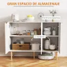 Aparador de Salón con Estante Ajustable Aparador de 3 Puertas Acanaladas 107x35x80 cm Blanco - Ogal.Es