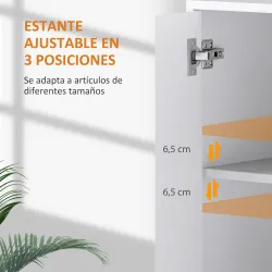 Aparador de Salón con Estante Ajustable Aparador de 3 Puertas Acanaladas 107x35x80 cm Blanco - Ogal.Es