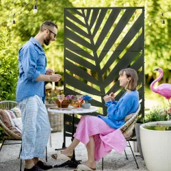 Biombo Separador de Ambientes con Diseño de Hoja de Plátano Biombo para Exterior Jardín Patio Terraza 122x45x198... - Ogal.Es