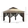 Carpa Plegable 3,26x3,26x2,72m con Doble Techo Altura Ajustable Mosquiteras Protección UV30+ y Bolsa de Transpor... - Ogal.Es