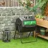 Compostador Giratorio 160L con Sistema de Ventilación y Patas de Acero para Compostaje de Residuos Orgánicos 71x... - Ogal.Es