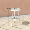Mesa de Jardín Redonda de 2 Niveles con Bordes Elevados Bandeja Inferior para Exterior e Interior Ø32x51 cm Blanco - Ogal.Es