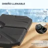 Base para Sombrilla de 4 Piezas Rellenable con Arena 72 kg o Agua 56 kg para Jardín Patio Terraza Negro - Ogal.Es