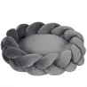 Cama para Perros Pequeños Cama para Mascotas Lavable con Cojín Independiente y Cuerda de Algodón 55x55x14 cm Gris - Ogal.Es