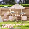 Conjunto Infantil de Jardín Plegable con 2 Sillas Mesa y Sombrilla Ajustable para Niños de 2 a 5 Años Rosa - Ogal.Es