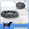 Cama para Perros Pequeños Cama para Mascotas Lavable con Cojín Independiente y Cuerda de Algodón 55x55x14 cm Gris - Ogal.Es