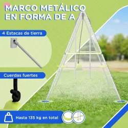 Columpio para Niños Columpio Jardín Exterior con 1 Columpio Simple 1 Planeador y Anti-UV 255x160x180 cm Gris y V... - Ogal.Es