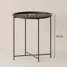 Mesa de Jardín Redonda con Bandeja Extraíble Patas Ajustables y Acabado en Acero para Exterior Ø46x50 cm Negro - Ogal.Es