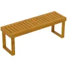 Banco de Jardín de Madera de 2 Plazas con Asiento de Lamas Carga 300 kg para Exteriores 120x34x43 cm Teca - Ogal.Es