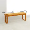 Banco de Jardín de Madera de 2 Plazas con Asiento de Lamas Carga 300 kg para Exteriores 120x34x43 cm Teca - Ogal.Es