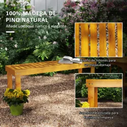 Banco de Jardín de Madera de 2 Plazas con Asiento de Lamas Carga 300 kg para Exteriores 120x34x43 cm Teca - Ogal.Es