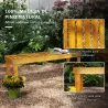 Banco de Jardín de Madera de 2 Plazas con Asiento de Lamas Carga 300 kg para Exteriores 120x34x43 cm Teca - Ogal.Es