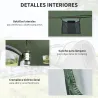 Tienda de Camping Pop-up con Ventanas Bolsillos y Bolsa de Transporte Impermeable Anti-UV 263,5x220x123 cm Verde... - Ogal.Es