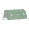 Invernadero de Túnel 4,5x3x2 m con Paredes Laterales Enrollables 6 Ventanas de Malla y Puerta Enrollable Verde - Ogal.Es