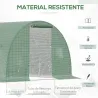 Invernadero de Túnel 4,5x3x2 m con Paredes Laterales Enrollables 6 Ventanas de Malla y Puerta Enrollable Verde - Ogal.Es