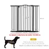 Puerta para Perros con Ancho Ajustable 76-104 cm Barrera de Seguridad para Perros con 2 Extensiones Negro - Ogal.Es