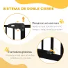 Puerta para Perros con Ancho Ajustable 76-104 cm Barrera de Seguridad para Perros con 2 Extensiones Negro - Ogal.Es