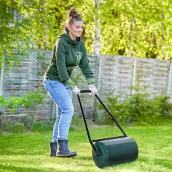 Rodillo para Césped de 30L Relleno de Arena o Agua con Mango en U para Jardín Granja Verde Oscuro - Ogal.Es