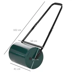 Rodillo para Césped de 30L Relleno de Arena o Agua con Mango en U para Jardín Granja Verde Oscuro - Ogal.Es