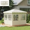 Paredes Laterales de Sustitución para Pérgola 3x3 m con Protección UV Ventanas Transparentes y Cortinas Ajustabl... - Ogal.Es